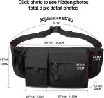 Large Waterproof Black Waist Bag Fanny Pack For Men Women Belt Bag Pouch Hip Bum Bag Chest Bag with Adjustable Strap, Premium Lightweight Fanny Pack For Gym Fitness Workout Travel Work Commuting - Image 5